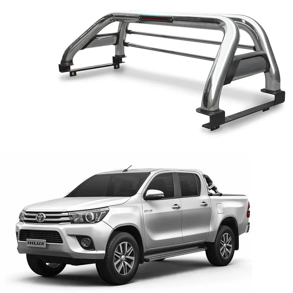 Barra Antivuelco de Acero Inoxidable para Toyota Hilux 2016-2024 – Seguridad y Estilo 1