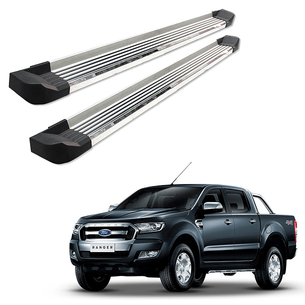 Pisaderas Aluminio Y Acero Inoxidable Ford Ranger 2013-2023