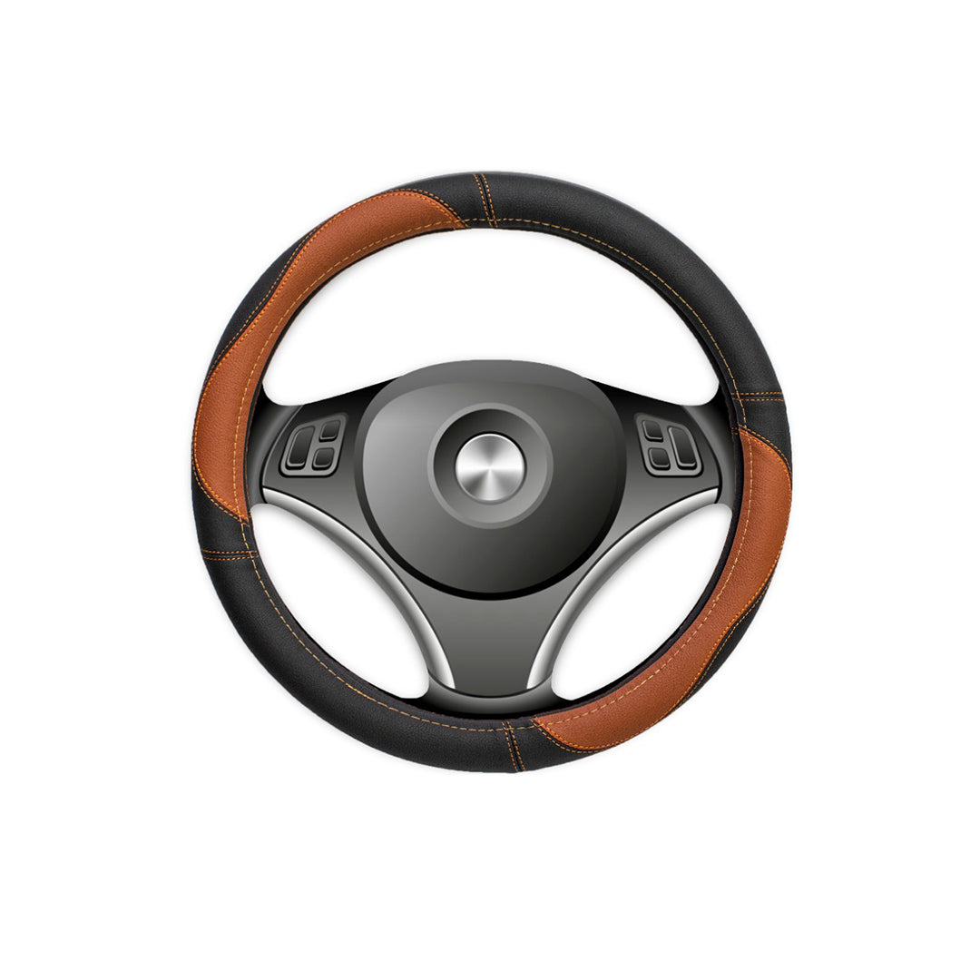 Cubre Volante Eco Cuero-Cafe/Negro