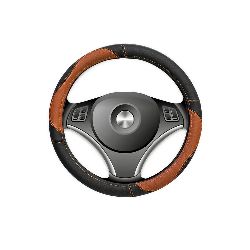 Cubre Volante Eco Cuero-Cafe/Negro 1