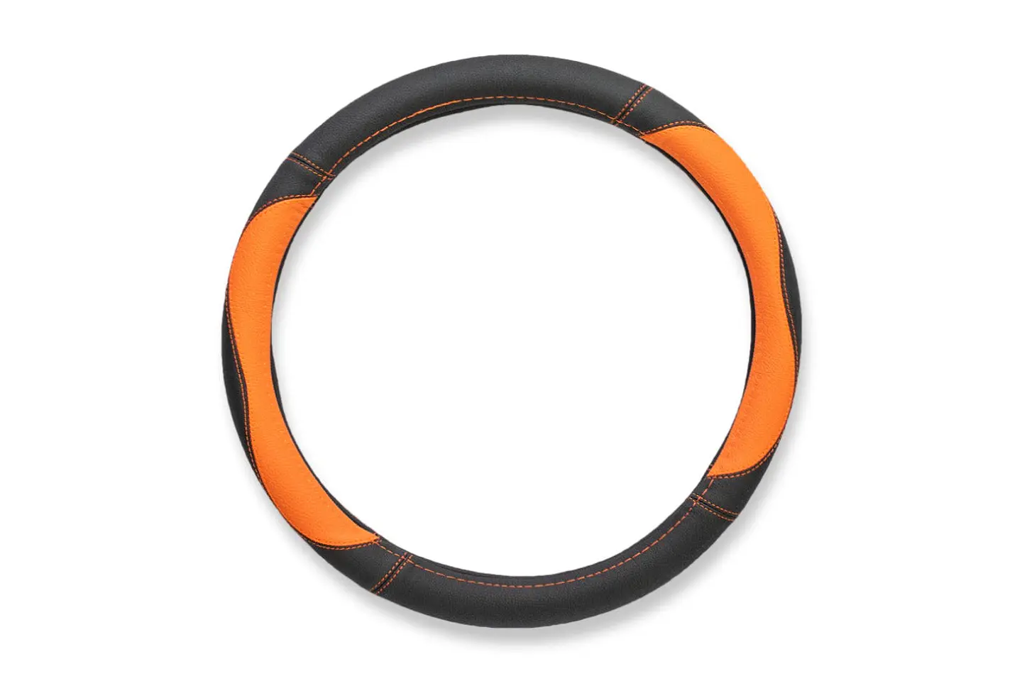 Cubre Volante Eco Cuero Naranja/Negro 3