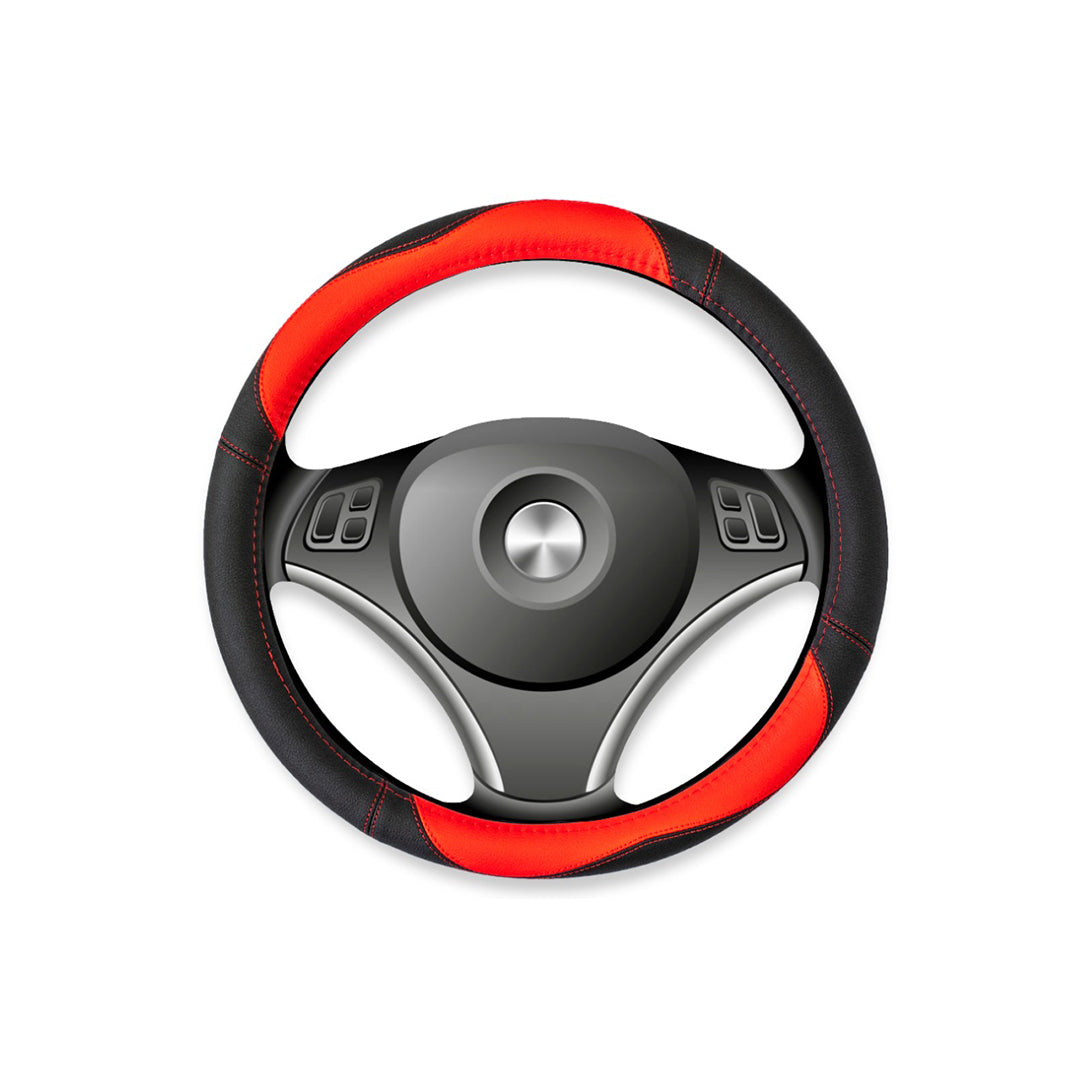 Cubre Volante Eco Cuero Rojo/Negro