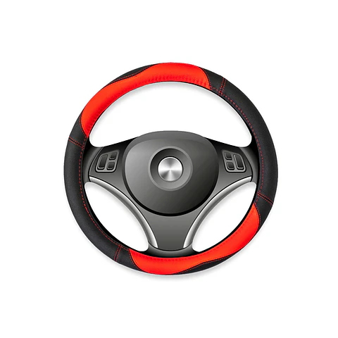 Cubre Volante Eco Cuero Rojo/Negro