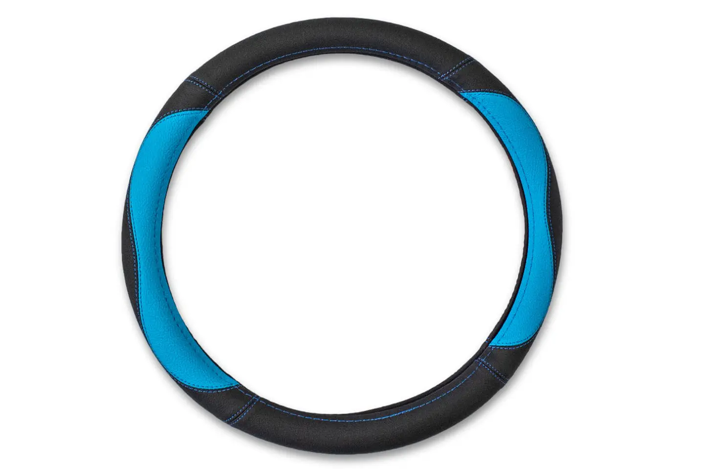 Cubre Volante Eco Cuero Azul/Negro 3