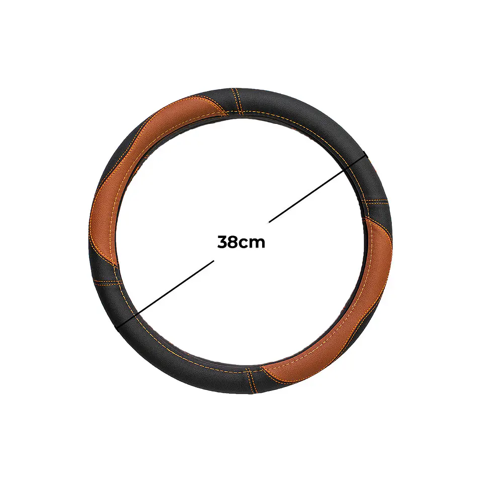 Cubre Volante Eco Cuero-Cafe/Negro 2