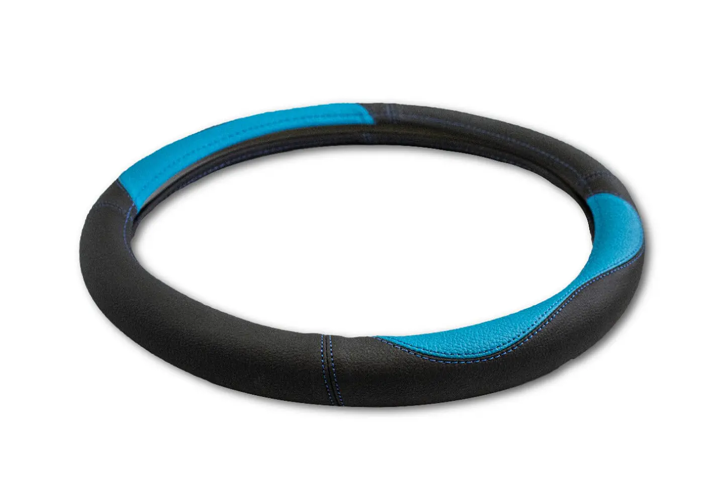 Cubre Volante Eco Cuero Azul/Negro 4