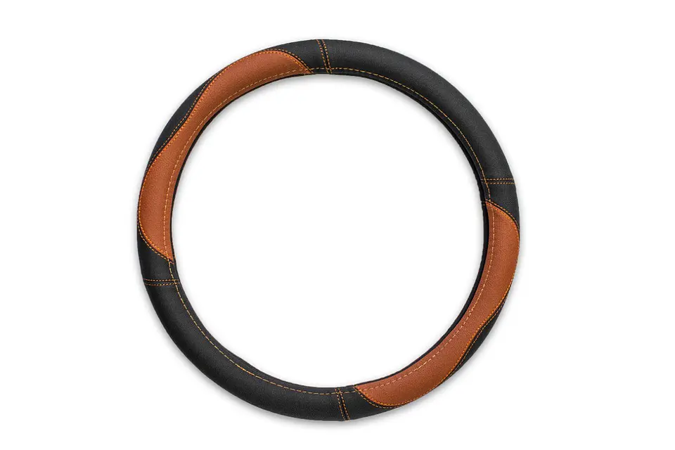 Cubre Volante Eco Cuero-Cafe/Negro 5