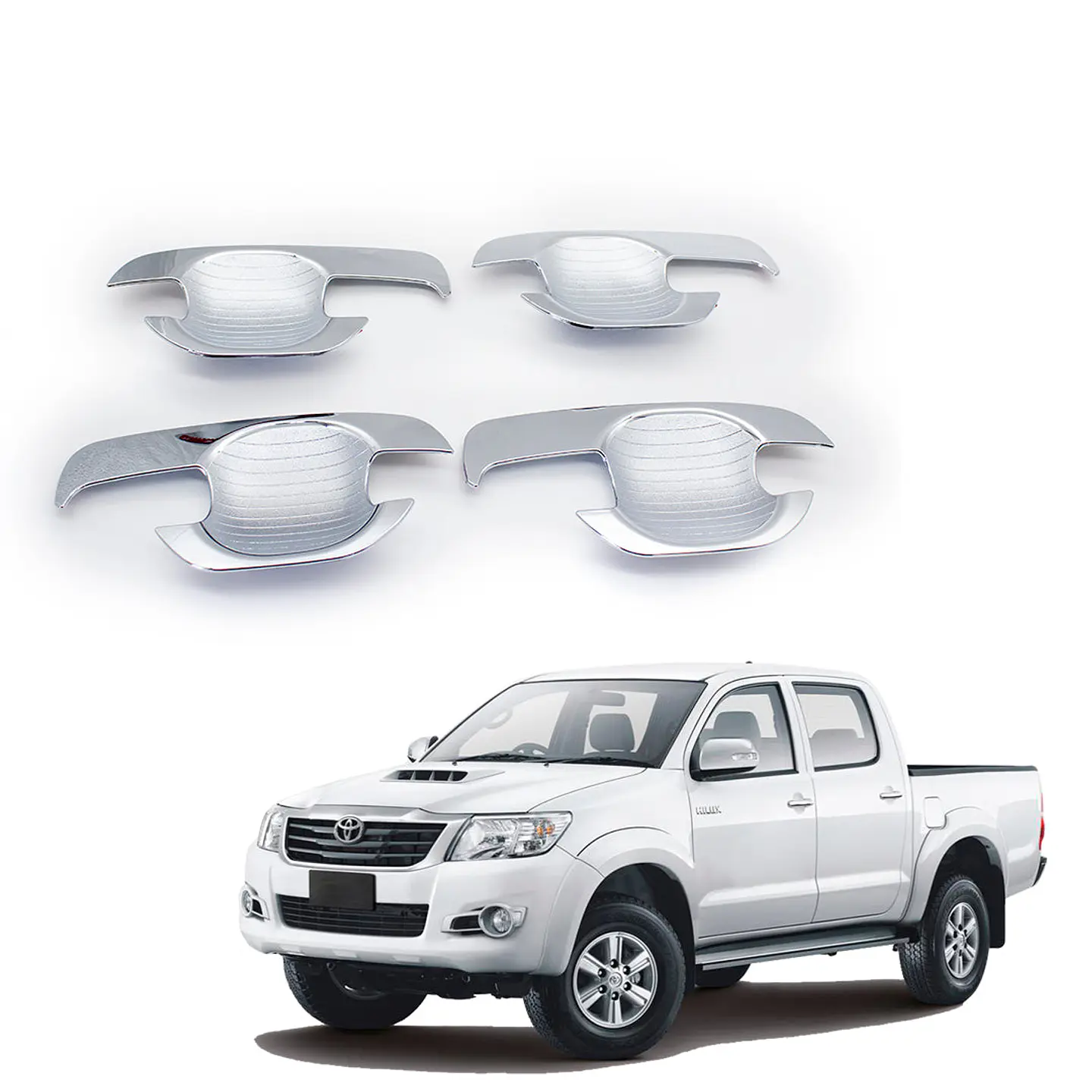 Fondo De Manillas Cromadas Toyota Hilux Vigo 2006-2015 1