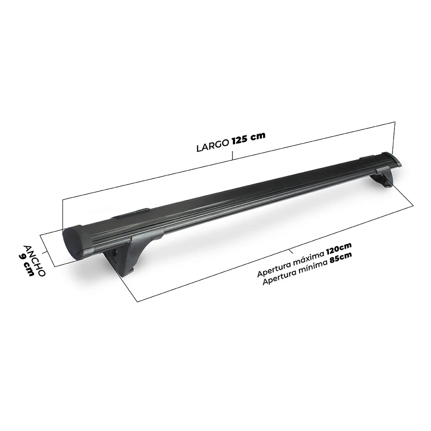 Barra de Techo Transversal Universal Negra para SUV y Camionetas – Puerta a Puerta con Seguridad Antirrobo 3