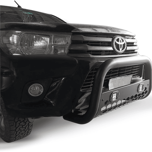 Defensa Frontal Metalica Negra Con Led Hilux 2016-2022 6