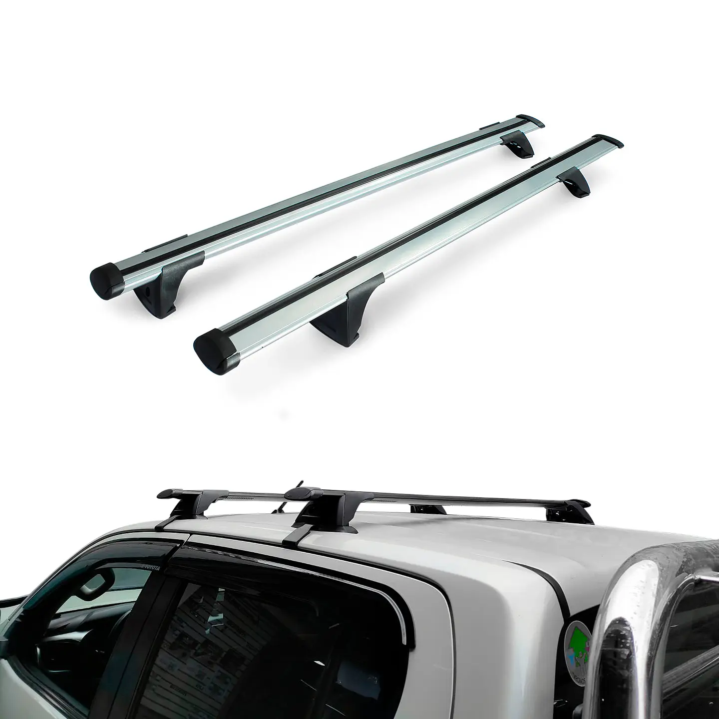 Barra de Techo Transversal Universal Gris para SUV y Camionetas – Seguridad Antirrobo 1