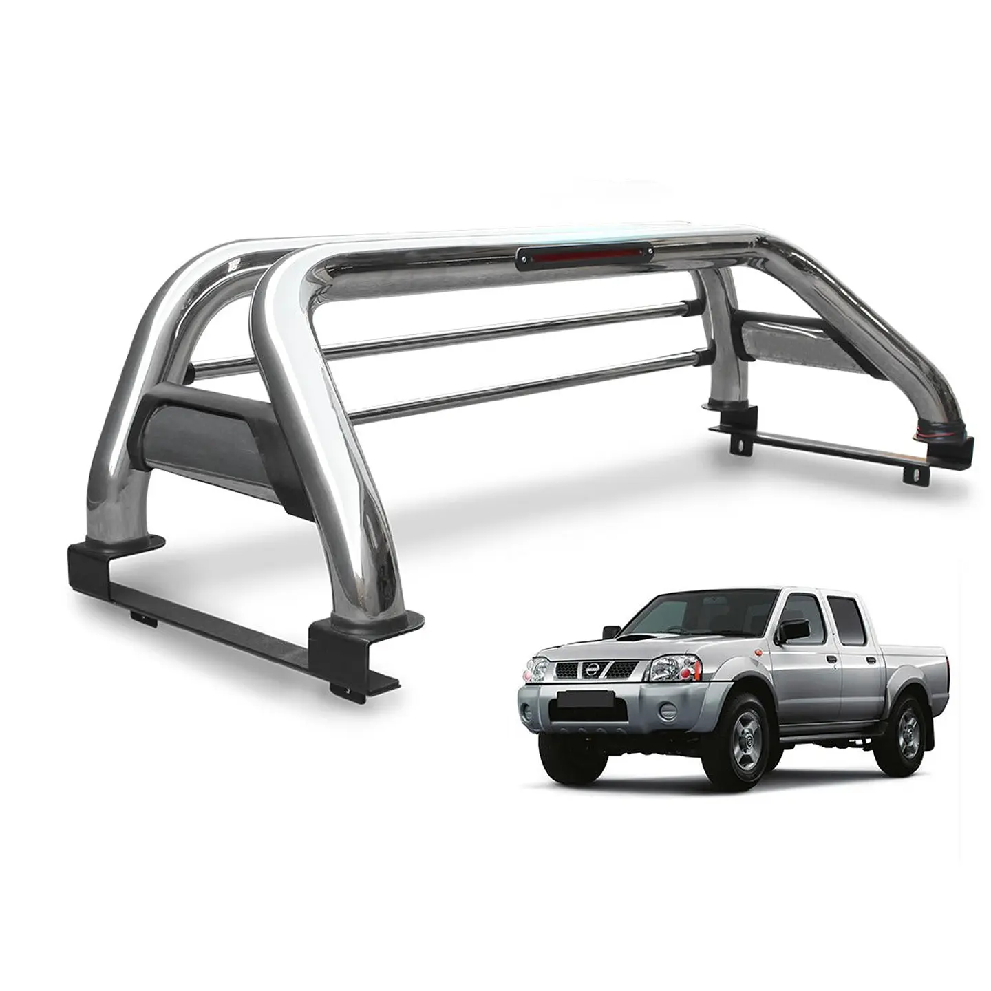 Barra Antivuelco Acero Inoxidable Nissan Terrano | Luz de Freno y Base para Lona | Kangaroo Chile 1