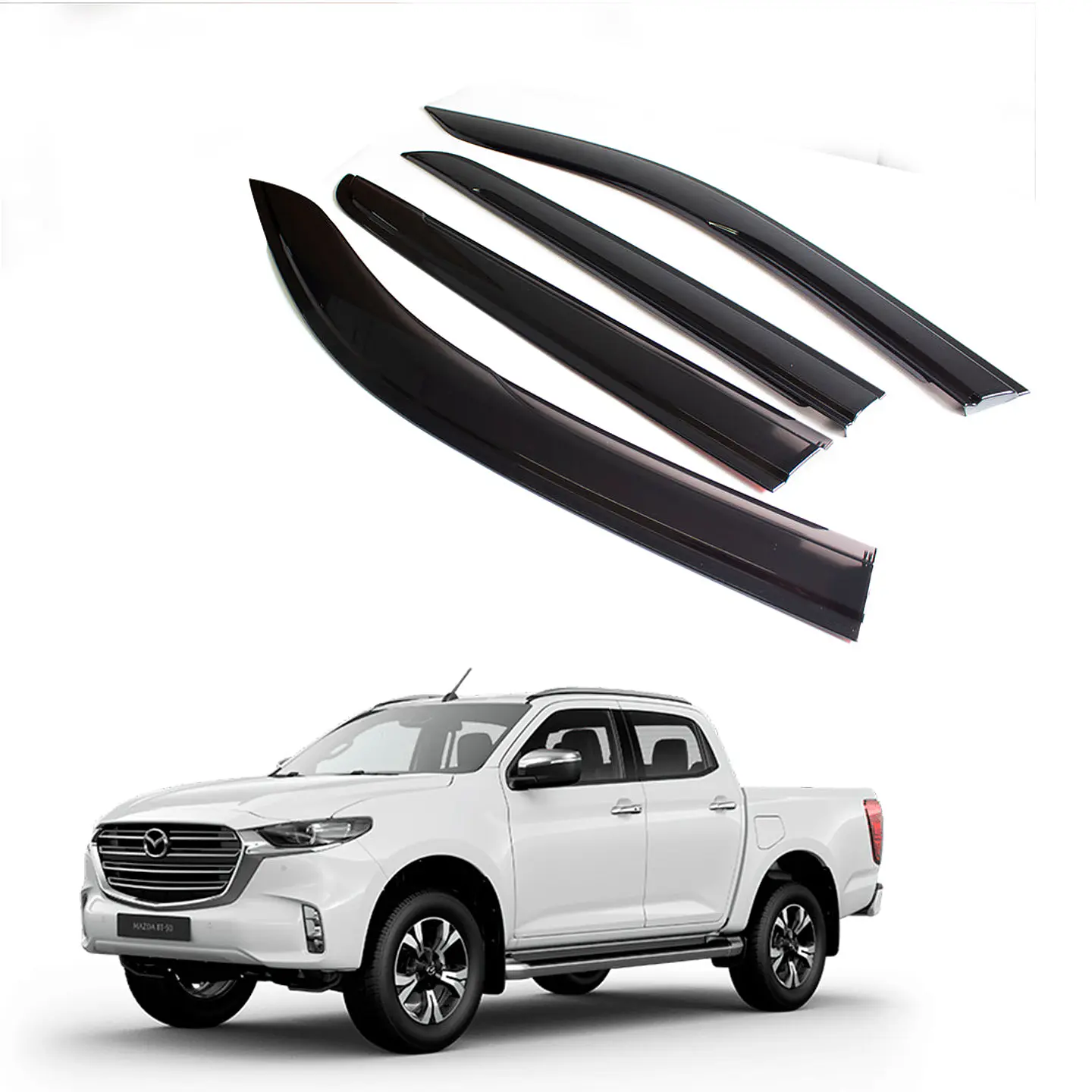 Set de Aletas Bota Agua Mazda BT50 2022-2023 | ABS Negro, Fácil Instalación 1