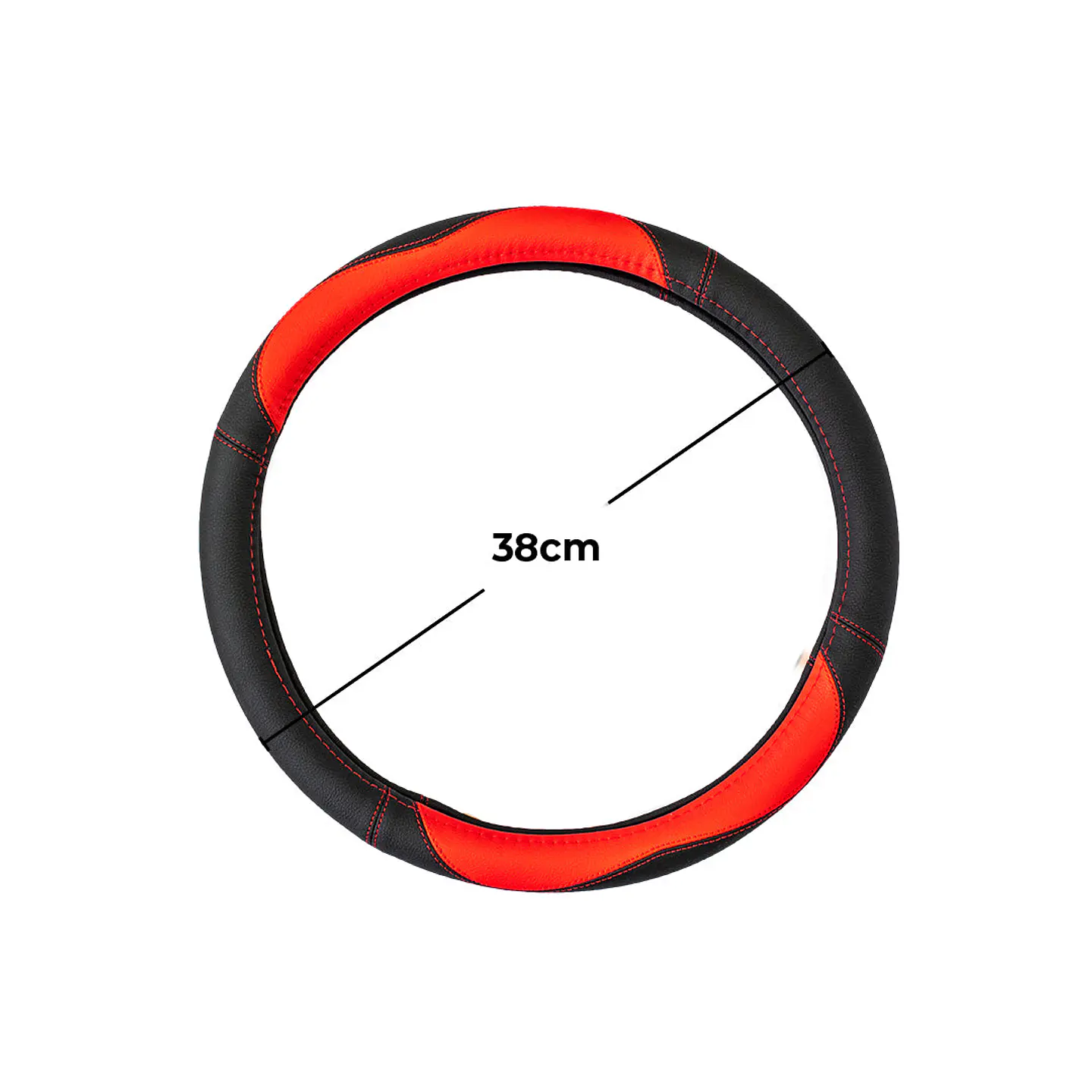 Cubre Volante Eco Cuero Rojo/Negro 2