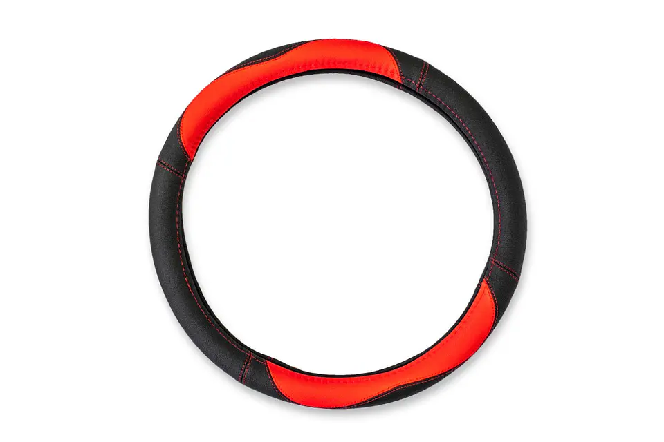 Cubre Volante Eco Cuero Rojo/Negro 3