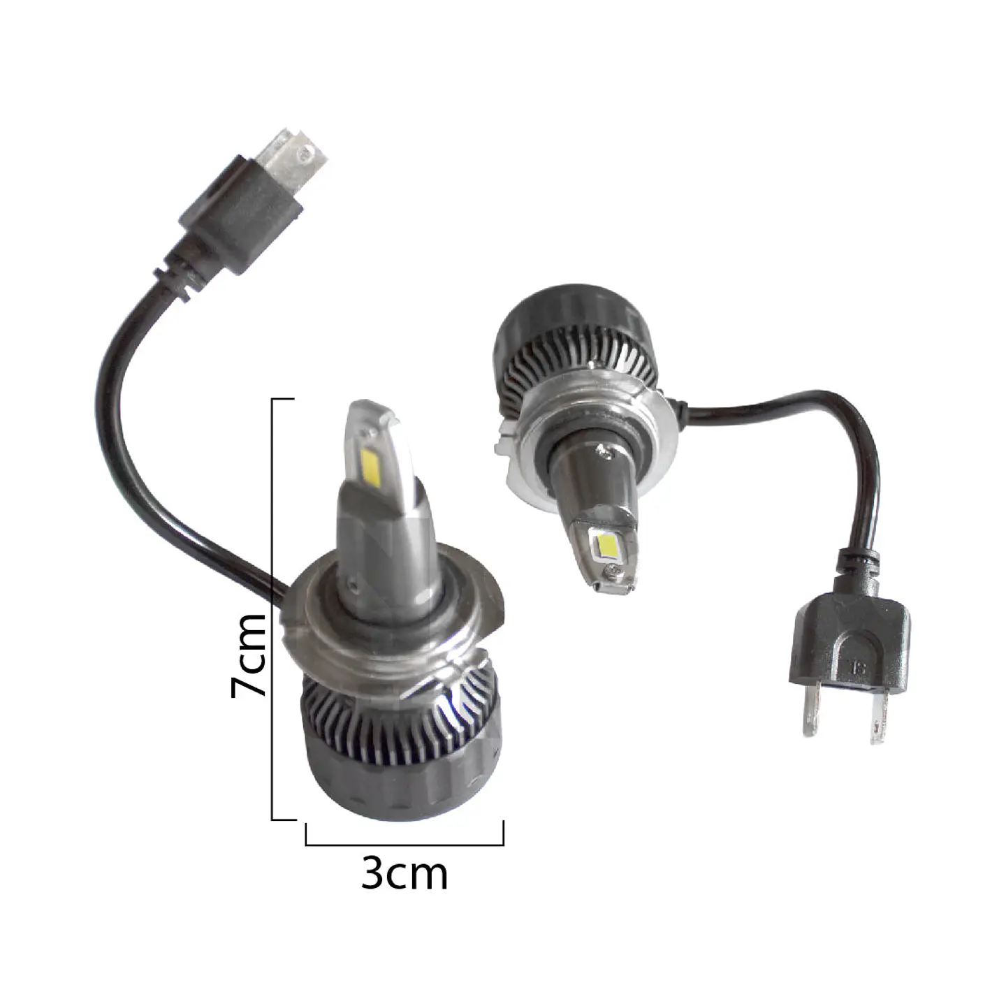 Ampolletas Mini LED H7 36W 12/24V | 3600 Lumen Blanco Neutro Turbo Ventilador 3