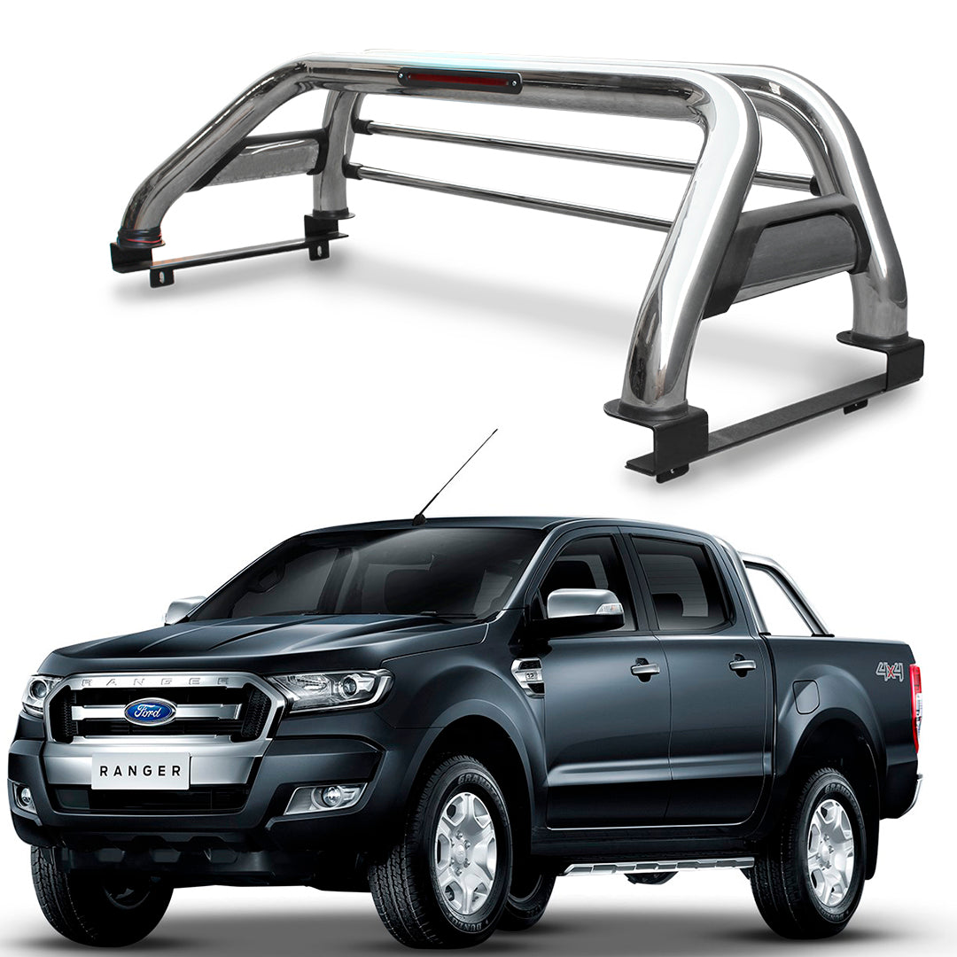 Barra Antivuelco Platina Inoxidable Ford Ranger 2013-2024