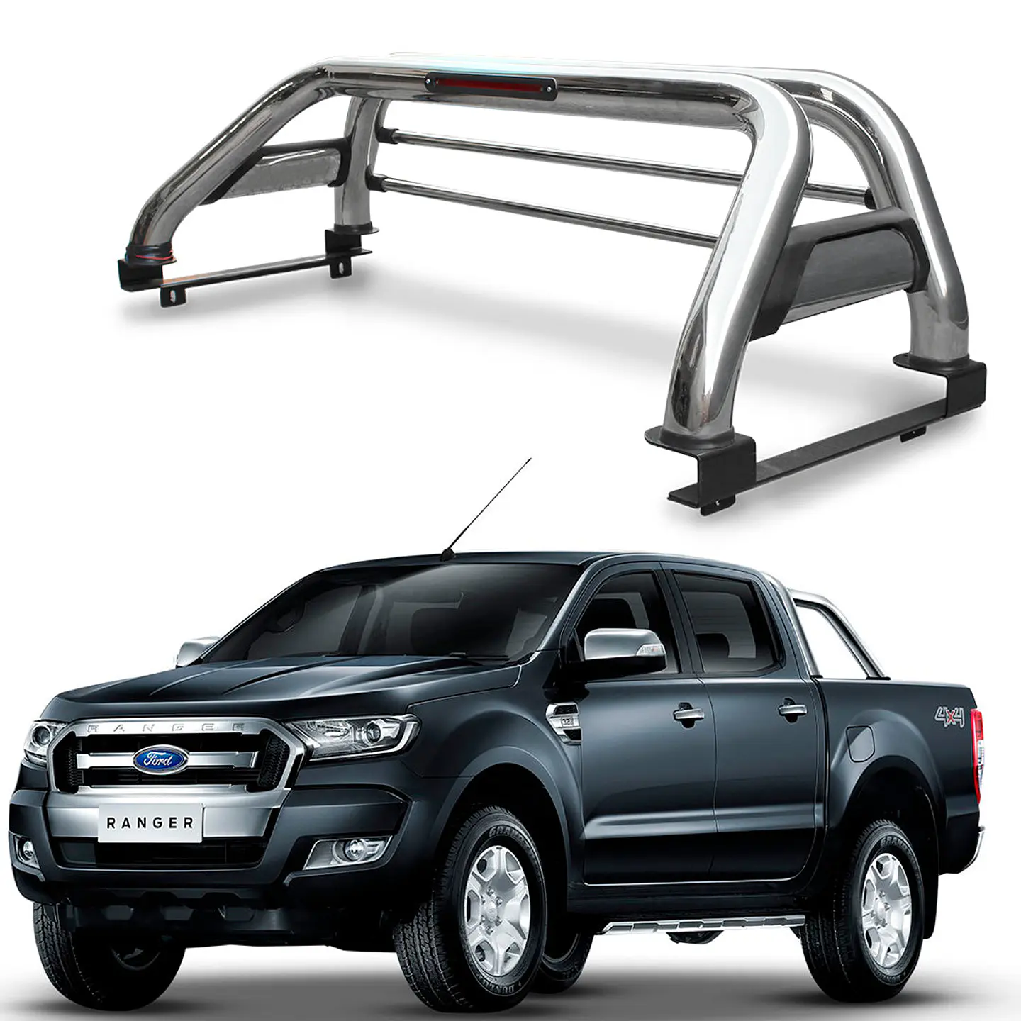 Barra Antivuelco de Acero Inoxidable para Ford Ranger 2013-2021 – Seguridad y Estilo 1