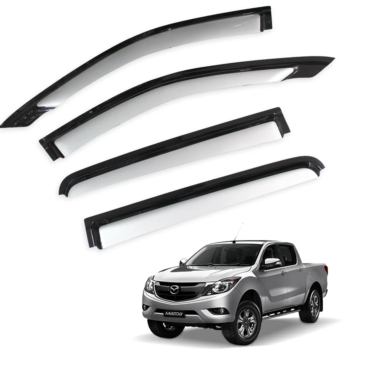 Aletas Bota Agua Mazda BT50 2013-2020 ABS Bicolor – Instalación fácil con cinta 3M 1