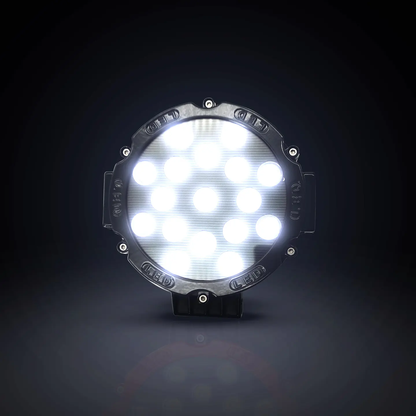 Foco Redondo Negro Led Hull 36v 51w 18 Cm Diametro 17 Leds 3