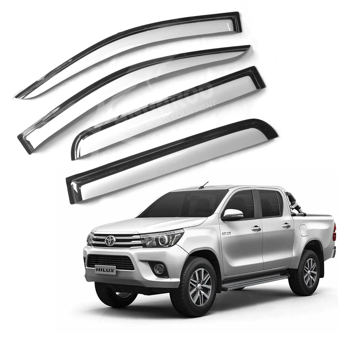 Aletas Bota Agua Toyota Hilux Revo 2016-2022 Bicolor ABS – Fácil Instalación 1