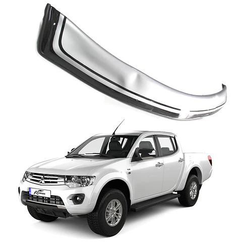 Deflector de Capot Mitsubishi L200 2006-2015 ABS Bicolor Negro/Plata – Instalación sin perforación
