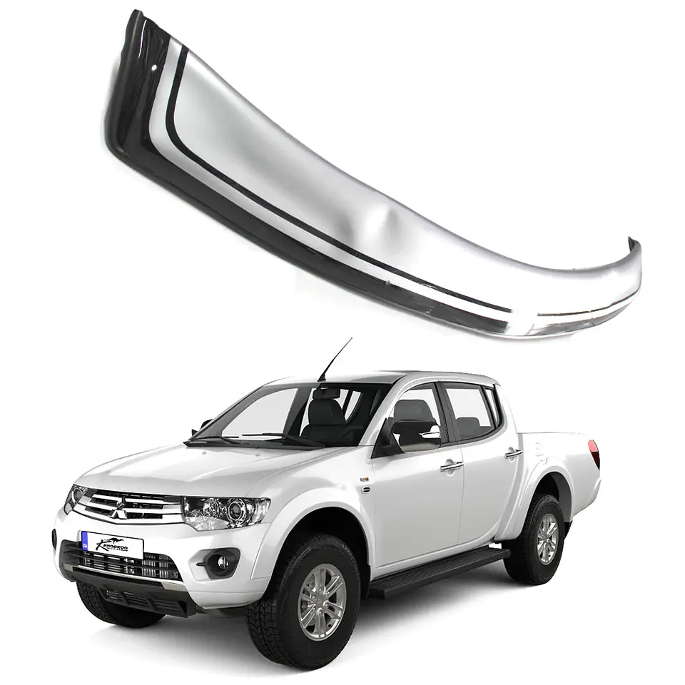 Deflector de Capot Mitsubishi L200 2006-2015 ABS Bicolor Negro/Plata – Instalación sin perforación 1