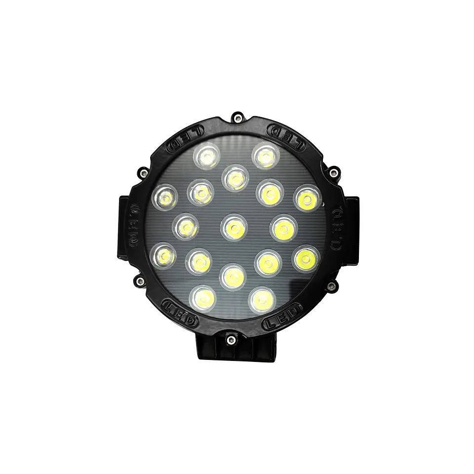 Foco Redondo Negro Led Hull 36v 51w 18 Cm Diametro 17 Leds 4