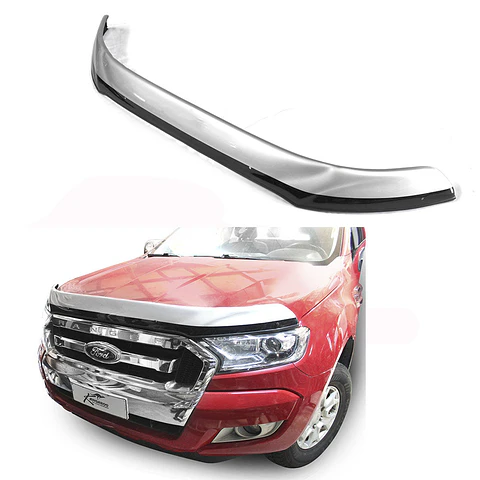 Deflector de Capot Ford Ranger 2016-2020 ABS Bicolor Negro/Plata – Instalación sin perforación
