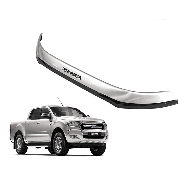 Deflector De Capot Ford Ranger 2016-2020 Bicolor Negro Plata