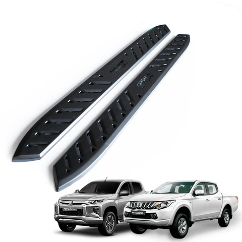 Juego de Pisaderas Mitsubishi L200 2016-2024 Shark Heavy Duty | Fierro Negro Resistente