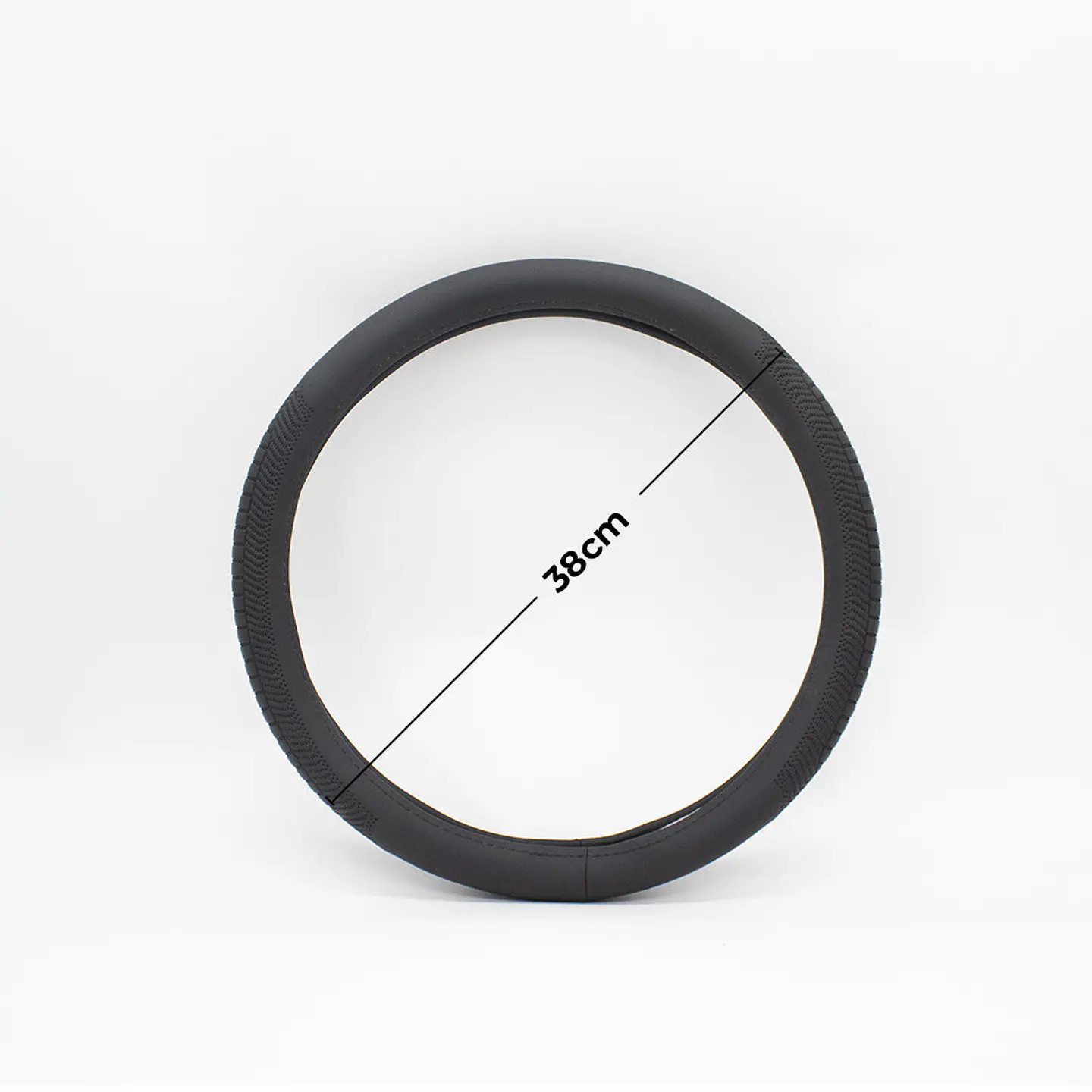 Cubre Volante Sintético para Camionetas – Negro, Talla M (38 cm) 2