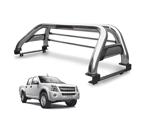 Barra Antivuelco Acero Inoxidable Chevrolet Dmax 2006-2014 | Con Luz de Freno y Base para Lona | Kangaroo Chile