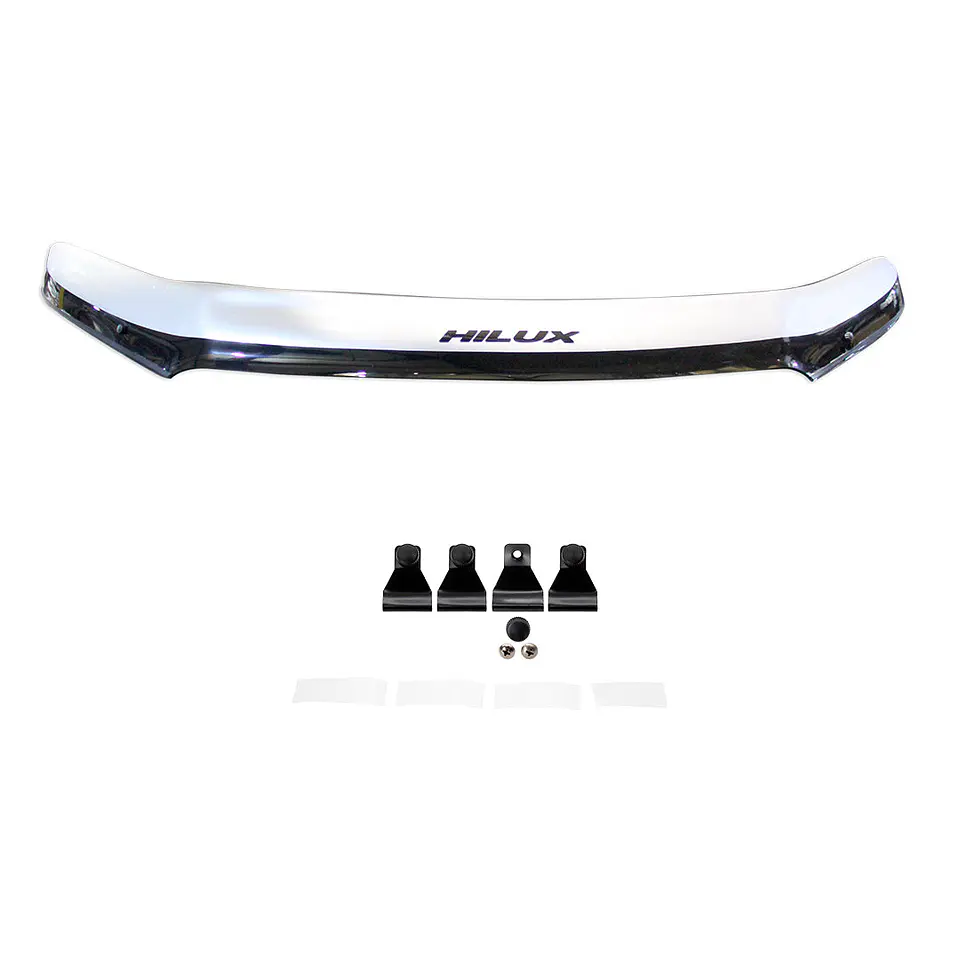 Deflector de Capot Toyota Hilux Revo 2016-2020 ABS Bicolor Plata/Negro – Instalación sin perforación 3