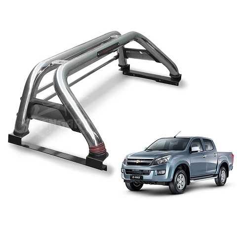 Barra Antivuelco Acero Inoxidable Chevrolet Dmax 2015-2023 | Luz de Freno y Base para Lona | Kangaroo Chile