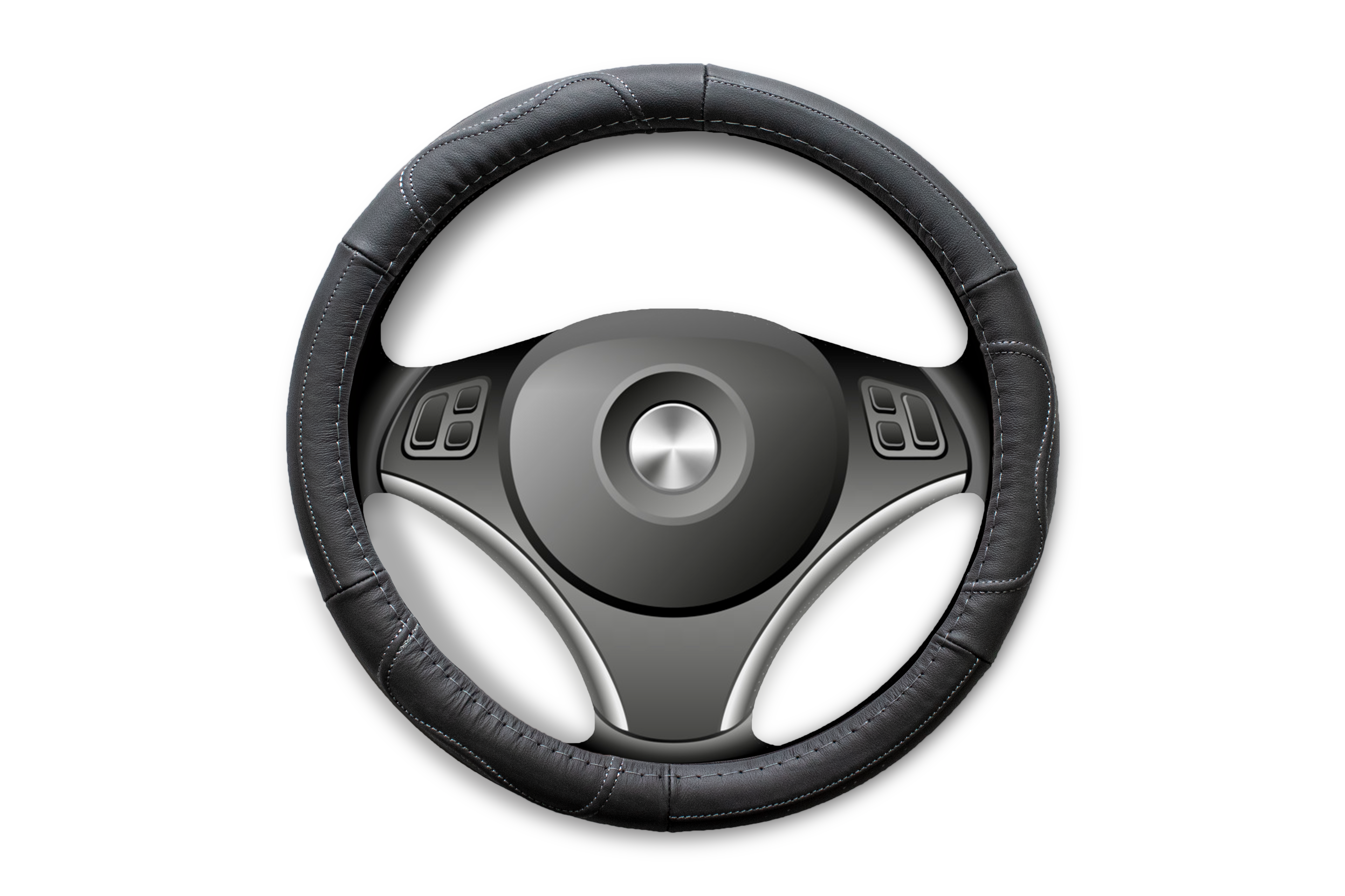 Cubre Volante Cuero Negro Talla M Para Camionetas Hilo Negro