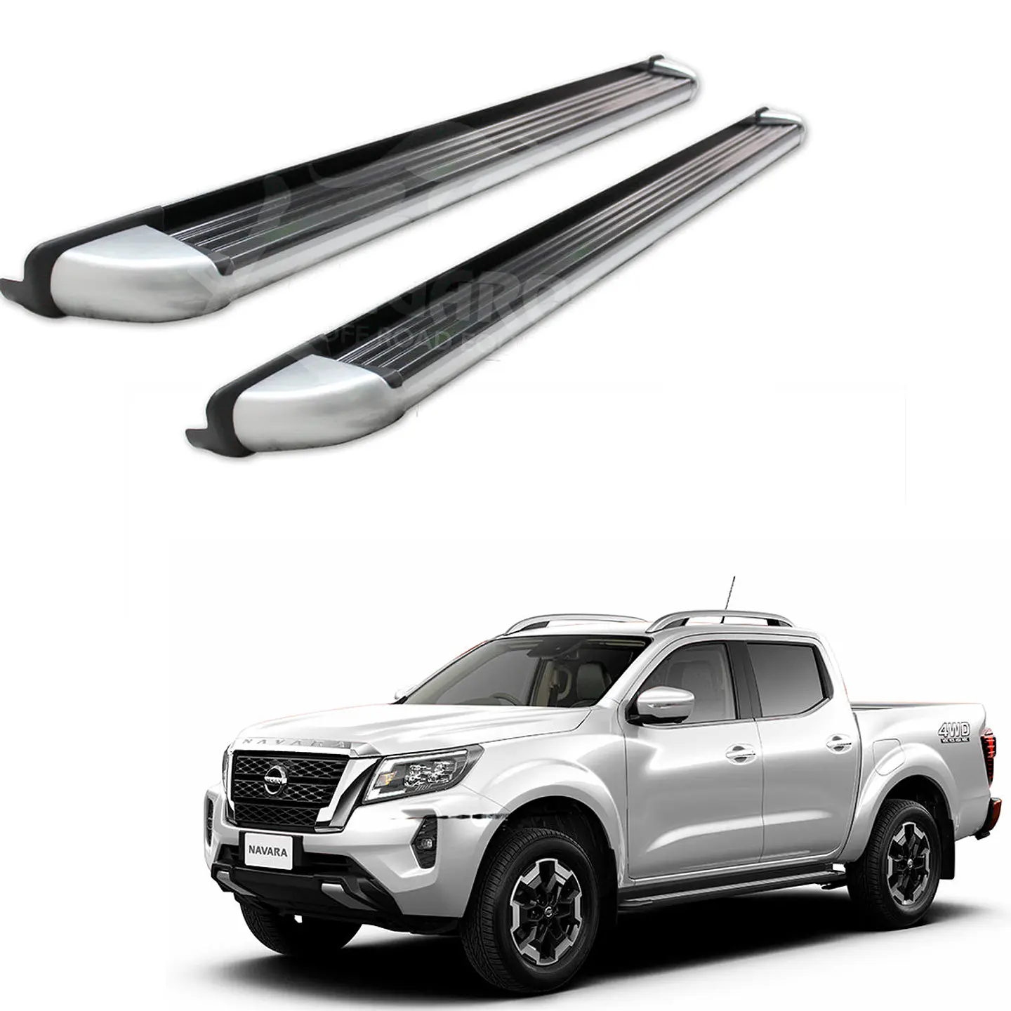 Juego de Pisaderas en Aluminio | Nissan Navara 2021-2024 | Kangaroo Chile 1