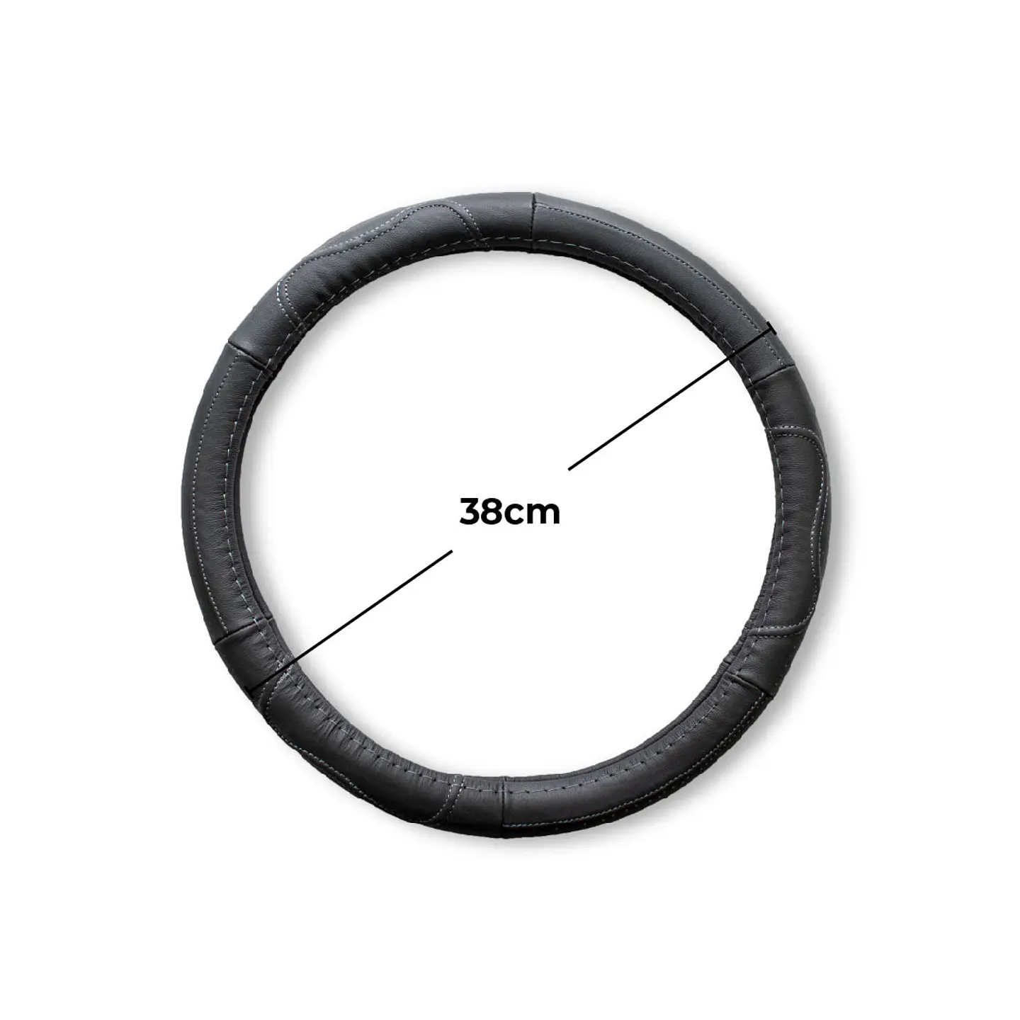 Cubre Volante Cuero Negro Talla M Para Camionetas Hilo Negro 2