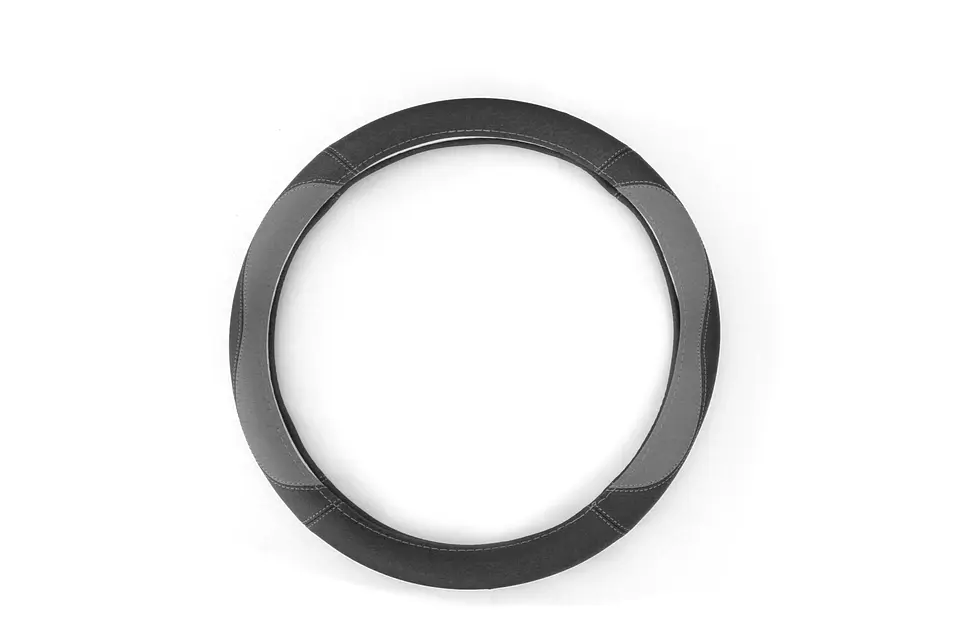 Cubre Volante Eco Cuero Gris/Negro 5
