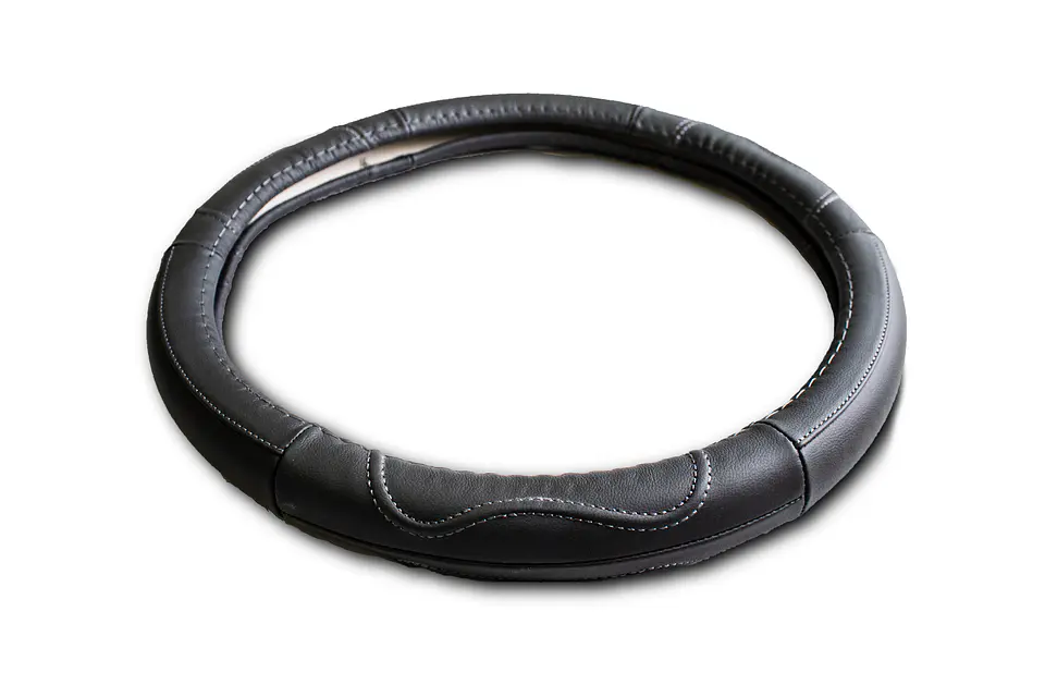 Cubre Volante Cuero Negro Talla M Para Camionetas Hilo Negro 3