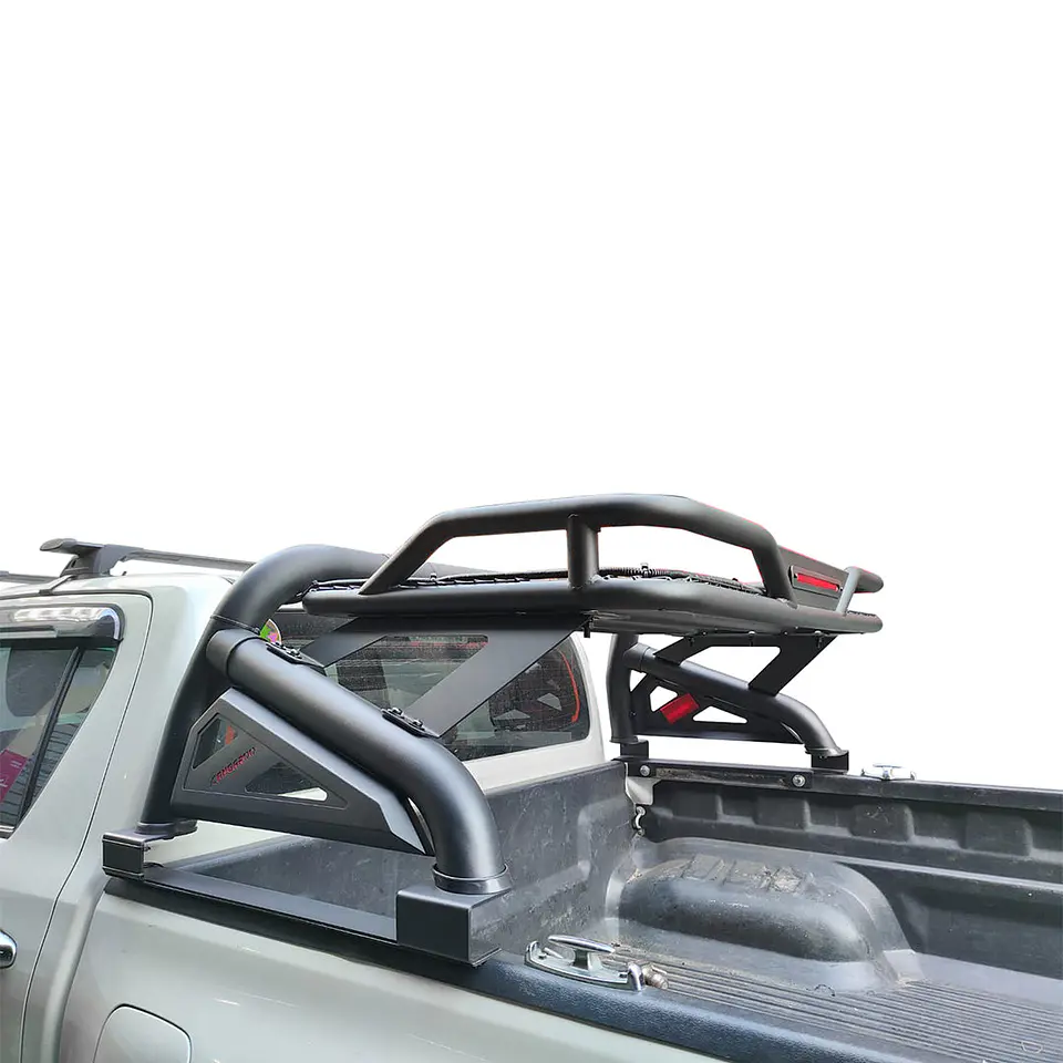 Barra Antivuelco Safari Texturizada Negra Toyota Hilux Revo 2016-2026 | Fierro Resistente 9