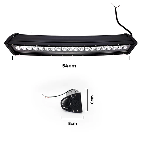 Barra LED Rectangular Curva 120W 40LED | IP67 Off-Road 4x4