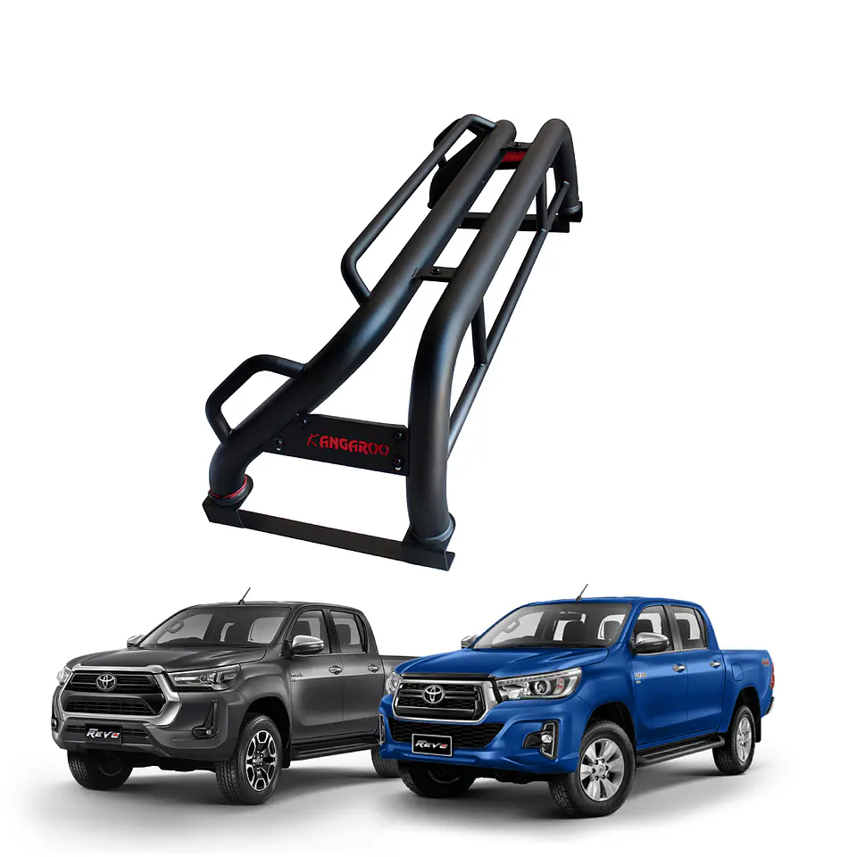 Barra Antivuelco Fierro Toyota Hilux 2016–2024 | Luz de Freno y Base para Lona | Kangaroo Chile 1