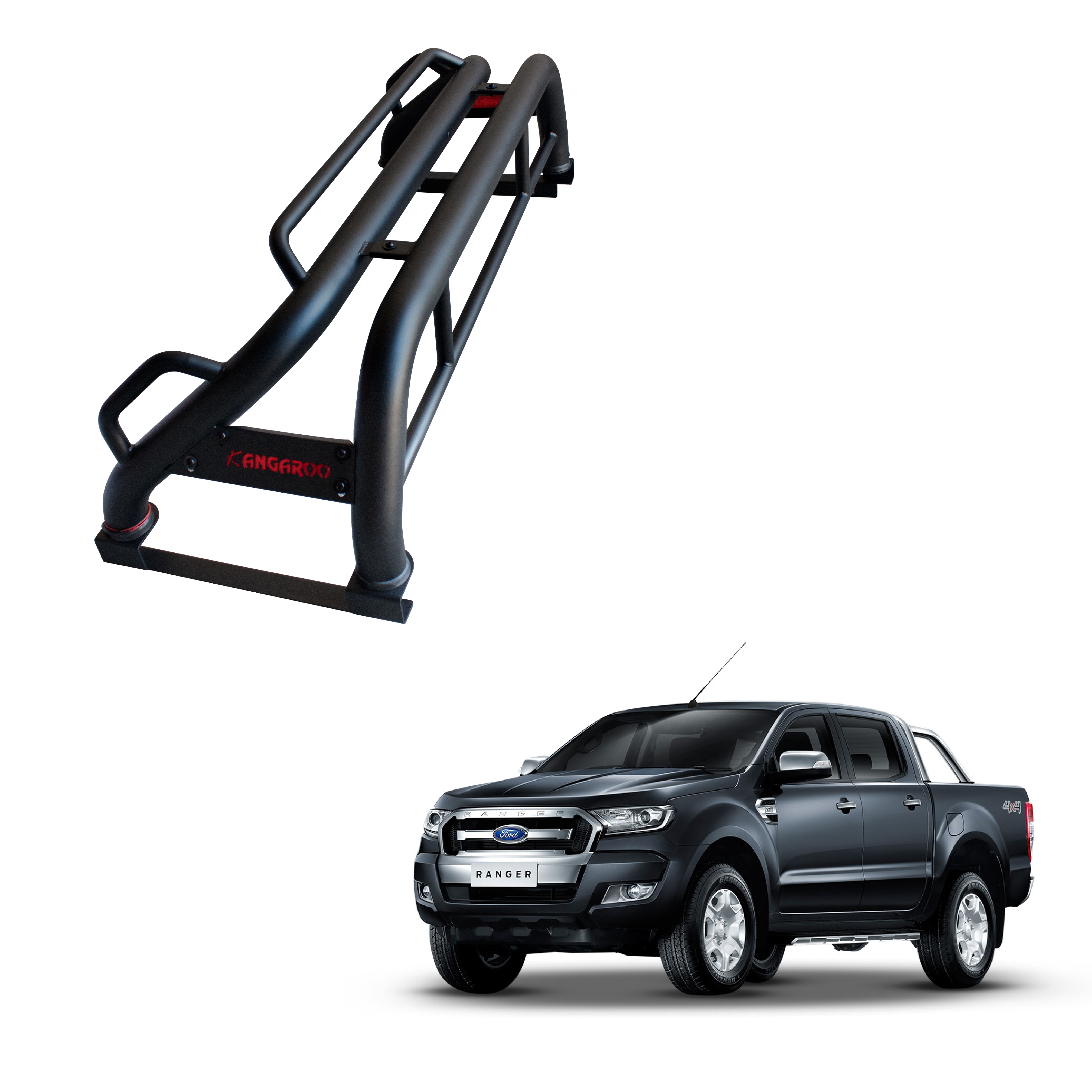 Barra Antivuelco New K1 Negro Matte Ford Ranger 2006-2012