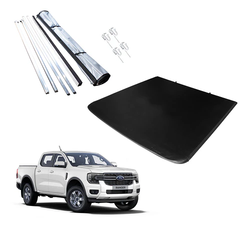 Lona Marítima Tapacarga Ford Ranger XLT 2024+ | Marco y Barras de Aluminio | Incluye Kit de Instalación | Kangaroo Chile