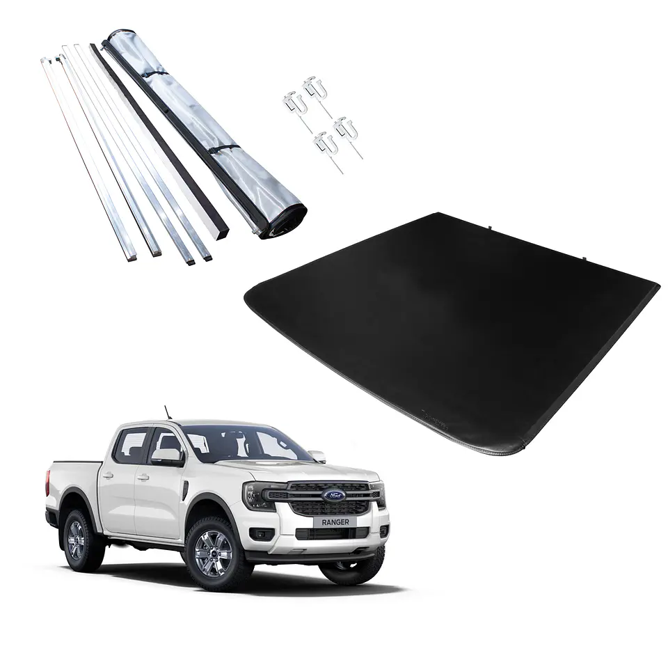 Lona Marítima Tapacarga Ford Ranger XLT 2024+ | Marco y Barras de Aluminio | Incluye Kit de Instalación | Kangaroo Chile 1