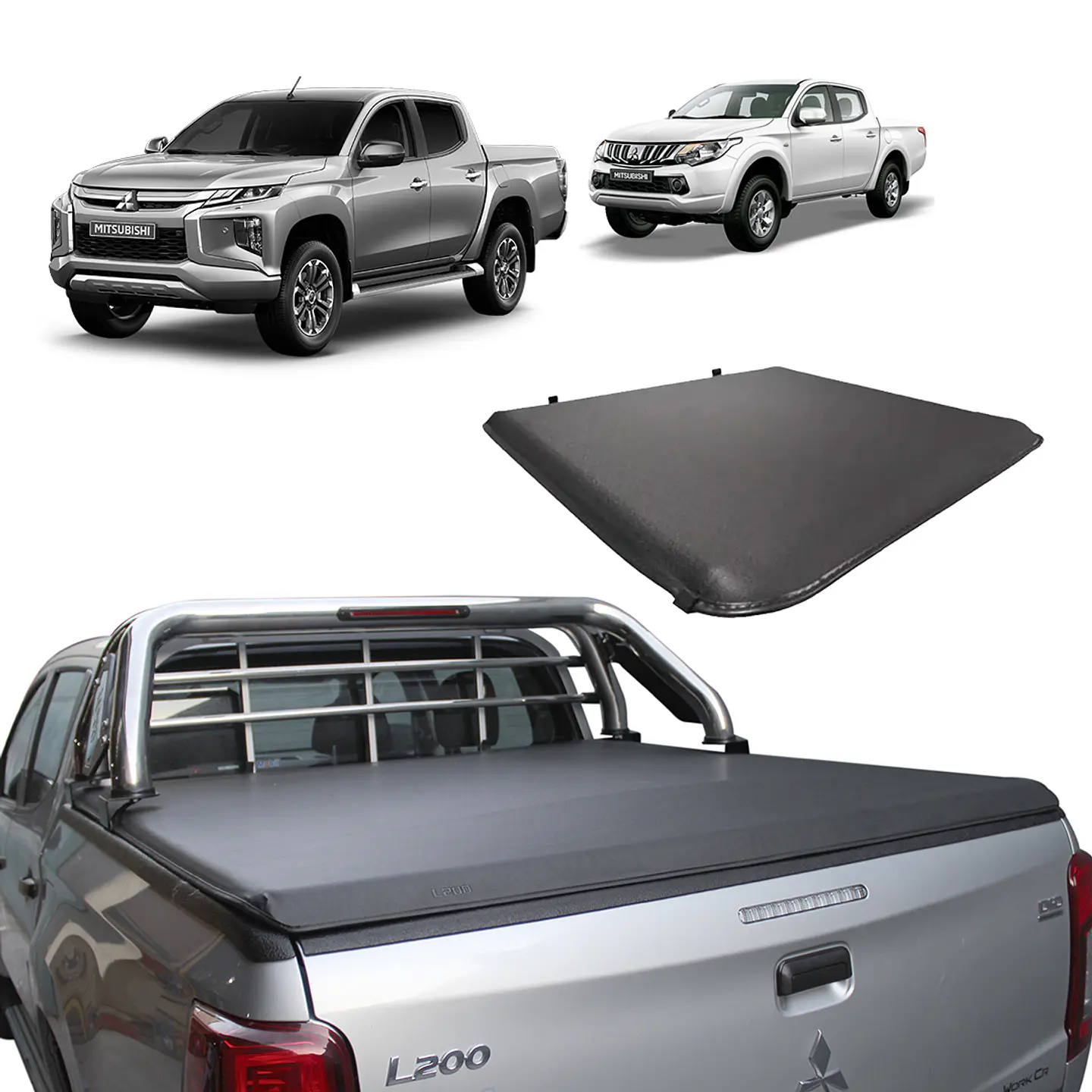 Lona Marítima Mitsubishi L200 2016–2024 con Jaula | Cubre Pickup Impermeable | Kangaroo Chile 1