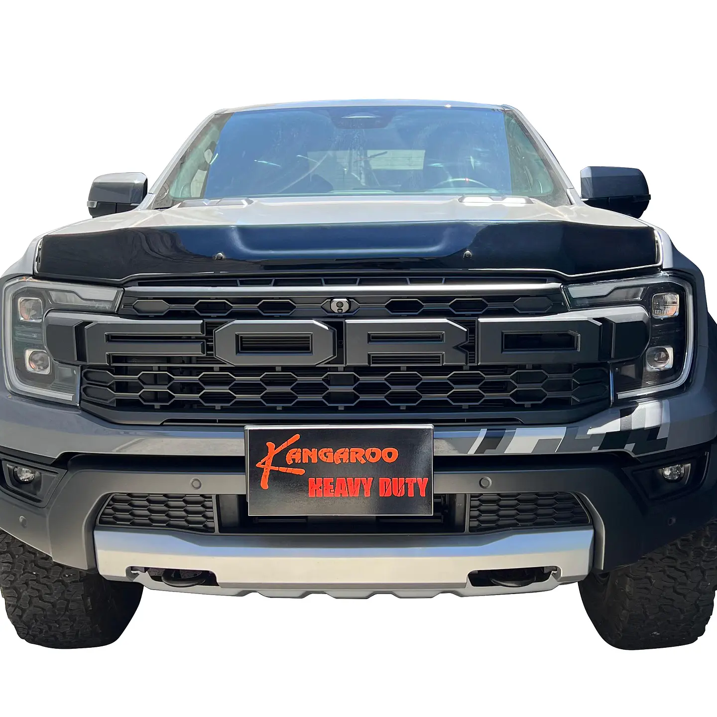Deflector de Capot Ford Ranger 2024+ Policarbonato Negro – Instalación sin perforación 6