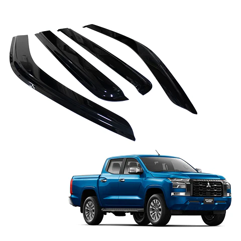 Set Aletas Bota Agua Mitsubishi 2024+ ABS Negro – Instalación Fácil con Cinta 3M y Logo Incluido