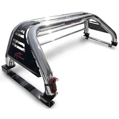 Barra Antivuelco Acero Inoxidable Mitsubishi L200 2006–2015 | Luz de Freno y Base para Lona 4x4 | Kangaroo Chile